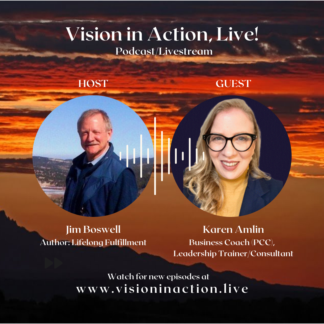 Vision in Action, Live host Jim Boswell discusses  The Way Things Work I with guest  Karen Amlin, Professional Certified Coach